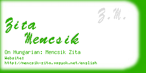 zita mencsik business card